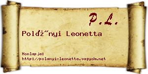 Polányi Leonetta névjegykártya